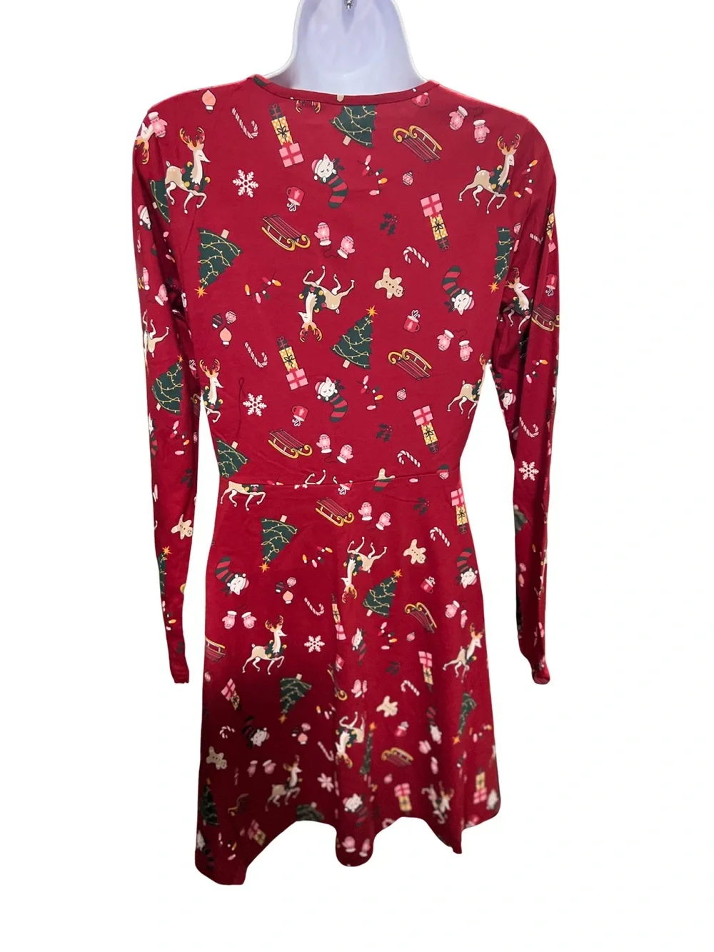 The Childrens Place Girls XXL Red Christmas Dress Long Sleeves